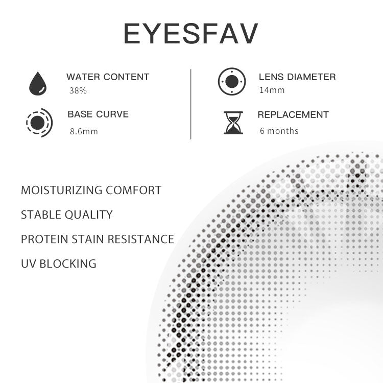 Eyesfav 【Prescription】Paris Fireworks Gray Colored Contact Lenses Parameters